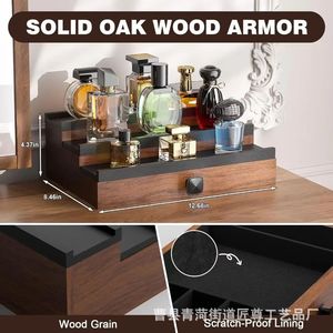 Wooden Multi Tier Perfume Display Rack <b>With</b> <b>Drawer</b> Jewelry Organizer Desktop Storage For Men And Women - Product Image 5
