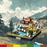 Juego de Bloques de Construcción de Patrimonio Oriental Superior de 250 Piezas, Ladrillos de Construcción de Arquitectura Tradicional MOC de Nivel Profesional para Niños STEM