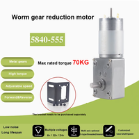 5840-555 Turboworm Motor DC Mikro Brushed 16-470RPM 12-24V Kecepatan Dapat Diatur Pengalihan Maju/Mundur Torsi Peralatan Rumah Tangga