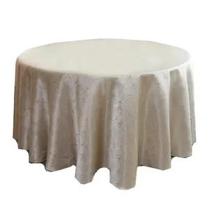 Jacquard damask cotton jacquard banquet round table cloth