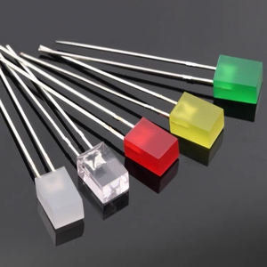 100PCS <span class=keywords><strong>LED</strong></span> 5x5x7 color cuadrado pierna larga rojo amarillo verde inserción directa cuenta de luz - Product Image 2