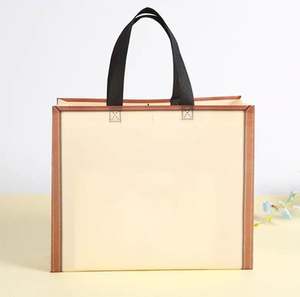 กระเป๋าโท้ทผ้าไม่ทอสีกากีแบบขายส่งสั่งทำได้ กระเป๋าช้อปปิ้งแบบใช้ซ้ำได้ - Product Image 1