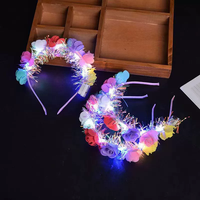 Coloré Led Flash Cheveux Accessoires Glowing Filigrane Guirlande Bandes De Cheveux Jouets Pour Enfants Mignon Coiffes