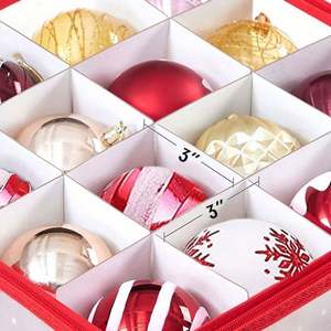Sturdy Flexible Plastic Xmas Holiday <b>Decorations</b> Accessories Bin Christmas 128 Ornaments <b>Storage</b> <b>Box</b> - Product Image 5