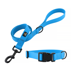 Conjunto de <span class=keywords><strong>Collar</strong></span> y correa para perro, impermeable, de <span class=keywords><strong>PVC</strong></span>, Correa con hebilla de liberación rápida y gancho de aleación de Zinc, OEM/ODM - Product Image 2