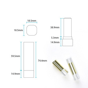 Tube de brillant à lèvres à taille fine en plastique ABS moulé par <span class=keywords><strong>injection</strong></span>, emballage cosmétique avec bouchon à vis, logo personnalisé, impression UV/sérigraphie - Product Image 2