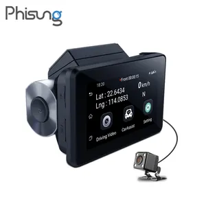 Phisung K9 3G Tracking & Monitor de Vídeo Do Carro DVR Traço Cam Dupla por APP WIFI Transmissão Ao Vivo Do Alarme Do Carro com O Mapa do Google Câmera Do Carro DVR