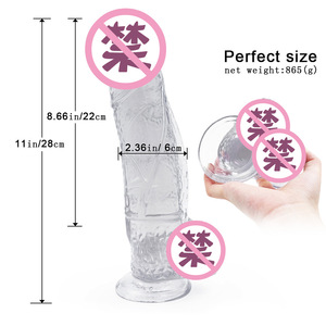 Pénis artificiel en silicone de 11 pouces, noir, bleu, vert, rose, <span class=keywords><strong>transparent</strong></span>, cristal, peau réaliste, grand dildo pour femmes et hommes - Product Image 3