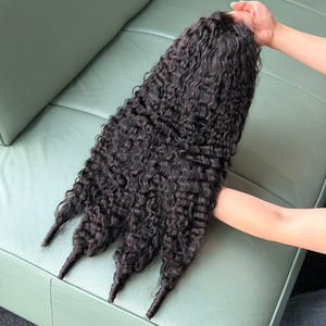 Cabello humano sin procesar, pelucas con frente de encaje 13x4, cabello rizado español, 200% de densidad, color negro natural, alta calidad - Product Image 1