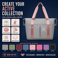Bolsa de Gimnasio y Viaje Expandible Personalizada OEM con Bolsillo Seco/Húmedo, Ligera, de Tela Oxford, para Mujer, para Fitness y Fin de Semana
