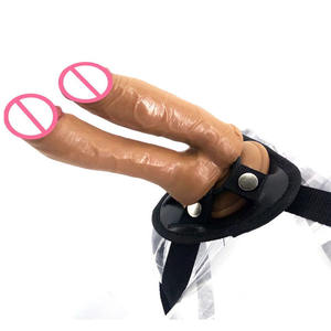 FAAK QLOVES06 носимая Женская товары для взрослых с двойной головкой особенность ремешок на имитация Анальная пробка мини фаллоимитатор для женщин - Product Image 2