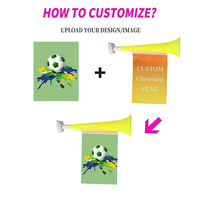 1 Megáfono Personalizado Colorido con Bandera y Patrón |   Multicolor para Eventos Deportivos, Partidos de Fútbol y Celebraciones
