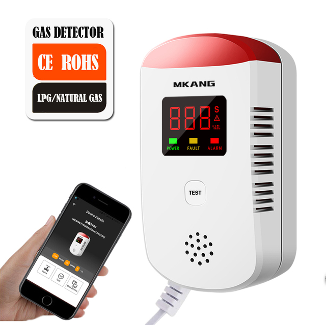 Fireproof Plastic Gas Detector with Intelligent Voice With Low Price