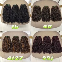 Extensiones de Cabello Humano 100% Virgen Brasileño Remy, Rizado Pixie, Doble Trama, Color 12A, 100 Gramos