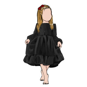 Conceptions personnalisées couleur unie <span class=keywords><strong>velours</strong></span> grande <span class=keywords><strong>jupe</strong></span> à manches longues mode robe formelle pour petite fille - Product Image 3