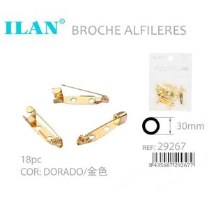 Ilan Broche Alfileres Dorados de 30mm, 18 Piezas, Clips para Prendas - Product Image 3