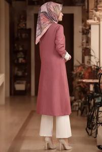 طقم نسائي جديد من 3 قطع: معطف داخلي برقبة دائرية وطقم محتشم من التونيك والبنطلون - Product Image 3