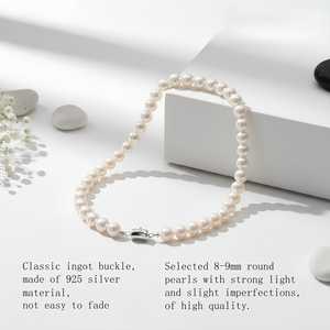 Collier de perles d'eau douce naturelles WENCHI, longueur 45 cm/18 pouces, taille 6-7 mm, cadeau parfait pour maman - Product Image 2