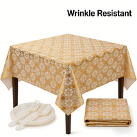 Nouvelles Rouleaux de Nappe Jetables en PVC Doré Effet Sergé Personnalisables, Solides, Modernes, Imperméables et Écologiques pour Usage Domestique – Vente Directe Usine 2025