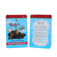 Sacs à café à fond plat imprimés sur mesure 250g 500g 1kg Sachets Doypack en aluminium pour thé Emballage de grains de café avec valve et fermeture éclair