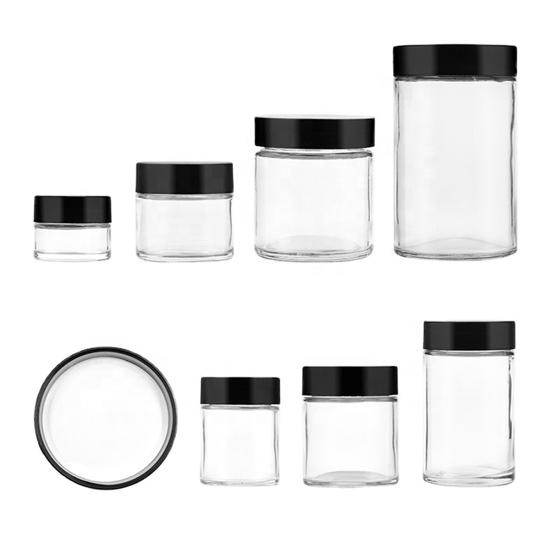 30ml 60ml 90ml 120ml 180ml 240ml 480ml straight round herb leaf flower child proof resistant CR glass jars with CR lids