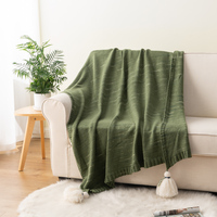 Jeté de canapé décoratif en jacquard à rayures, en acrylique doux, tissé, personnalisé en gros, pour canapé et chambre à coucher