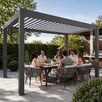 Pergola autoportante en aluminium personnalisée, design bioclimatique, écologique, durable, avec revêtement en poudre, pour jardin et balcon