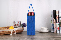 Housse de protection pour bouteille d'eau isolée thermiquement, sac de rangement en maille avec poignée, sac de transport portable pour tasse