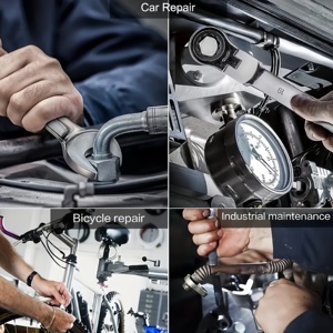 Flexível Cabeça Ratchet <span class=keywords><strong>Wrench</strong></span> Set 12PCS, Metric 8-19mm Ratcheting Spanner Conjunto de Ferramentas para Reparação Automotiva - Product Image 5