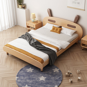 Lit enfant moderne en bois massif de style dessin animé pour chambre d'enfant, hôtel ou salon - Product Image 1