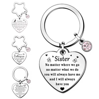 Porte-clés en forme de cœur, rose, bleu, diamant, acier inoxydable, cadeau pour amis/couples, gravure personnalisée, souvenir d'anniversaire