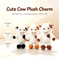 Porte-clés et breloques de sac en peluche personnalisée, motif vache des Highlands mignonne et super douce, pendentif pour sac à dos, cadeau pour femme et fille