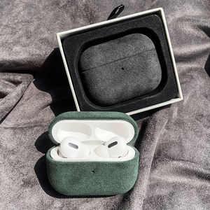 Funda protectora de diseño de lujo para <span class=keywords><strong>Apple</strong></span> para Airpod, Funda de cuero, funda de gamuza italiana para auriculares inalámbricos con Bluetooth - Product Image 1