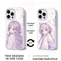 Coque de téléphone lenticulaire 3D personnalisée Vigreat, effet d'inclinaison d'image photo évolutif pour cadeau souvenir familial ou animal de compagnie, vente en gros