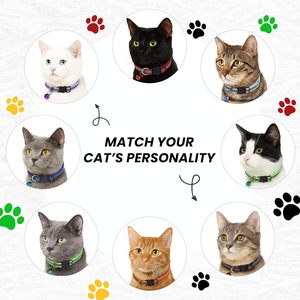 Collier Réfléchissant pour Chat Version Améliorée avec Boucle Tête de Chat, Sûr et Réglable en Nylon Léger Rayé, pour Chat et Chien, avec Clochette - Product Image 6
