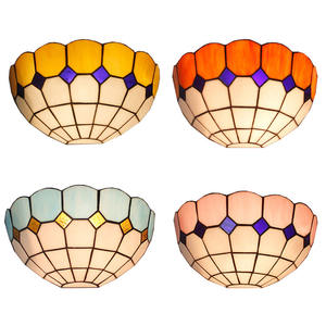 Vintage Moderne Tiffany Handgefertigte Braune Buntglas Kupferfolie LED 2700K Halbe Wandlampe Europäischer Stil Wohnzimmer Anwendung - Product Image 1