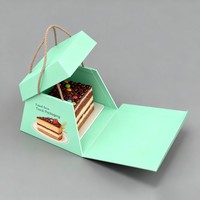 Emballage alimentaire à impression numérique Boîte à gâteau d'anniversaire Boîte à gâteau mousse de 4 pouces 5 pouces 6 pouces Boîte à pâtisserie à emporter Boîte d'emballage pour tranches de gâteau
