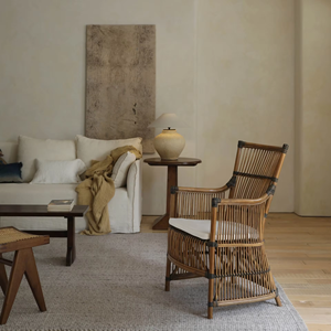 Silla Francesa <span class=keywords><strong>Carmen</strong></span> Hecha a Mano, Silla de Ratán Completo con Respaldo Estilo Sudeste Asiático para Comedor y Ocio en Salas de Té - Product Image 4