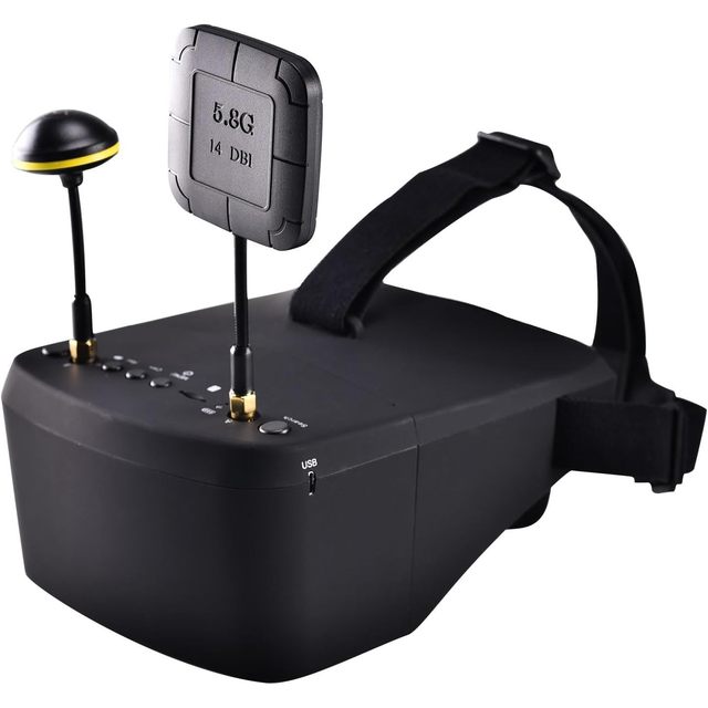 EV800D 5-Inch Screen FPV Goggles with DVR 5.8G 40CH Remote Control Analog FPV Camera Transmitter for Drone Flying