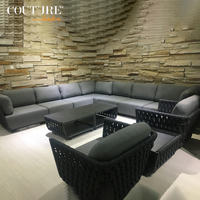 Couture Garden Design Mobilier d'extérieur en corde : Ensemble canapé simple, Chaise de jardin, Fauteuil pivotant