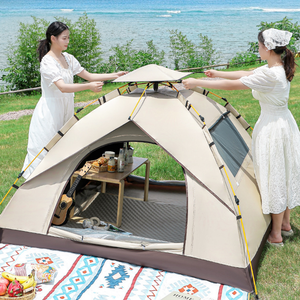 Tente automatique portable multi-personnes en tissu Oxford monocouche 1500-2000 mm, imperméable, résistante à la pluie et aux rayons UV, <span class=keywords><strong>pour</strong></span> le camping toutes saisons - Product Image 4