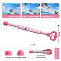 Lanceur de fusées à eau Grechi 3-en-1 en plastique, pistolet à eau avec 3 buses (fusée/colonne d'eau/feux d'artifice), jouet aquatique d'été pour l'extérieur