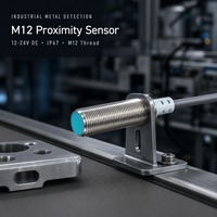 Capteur de proximité inductif M12 DC 3 fils 2 mm encastré 12-24V NPN normalement ouvert, blindé, IP67