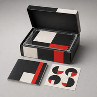 Boîte de rangement pour CD en acrylique transparente personnalisée de style industriel minimaliste avec boîte extérieure en papier imprimé