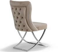 Chaise de salle à manger moderne de luxe en velours et acier inoxydable Chaise de mobilier pour hôtel et restaurant
