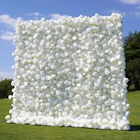 Mur de fleurs artificielles 3D 5D en tissu, déroulable, pour décoration de mariage, anniversaire, fête