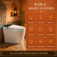 Design moderne, Céramique allongée, Télécommande intelligente incluse, Siège chauffant, Lavage féminin, Chasse d'eau par gravité, Siphon en S, Garantie 3 ans