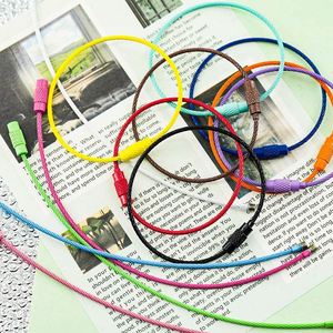 Colorful Coated Eco-Friendly Stainless Steel Wire Cable Keychain with Locking Key Ring and Rope - Product Image 3