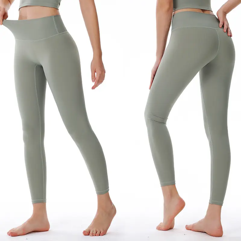 Celana Yoga ketat untuk wanita, celana legging Yoga pinggang tinggi mulus tanpa garis depan, celana ketat Yoga Fitness kualitas tinggi, celana leging wanita