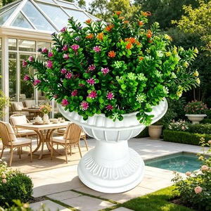Bouquet de fleurs artificielles en plastique pour décoration intérieure et extérieure, arrangement végétal pour la maison, le jardin et l'affichage commercial - Product Image 1
